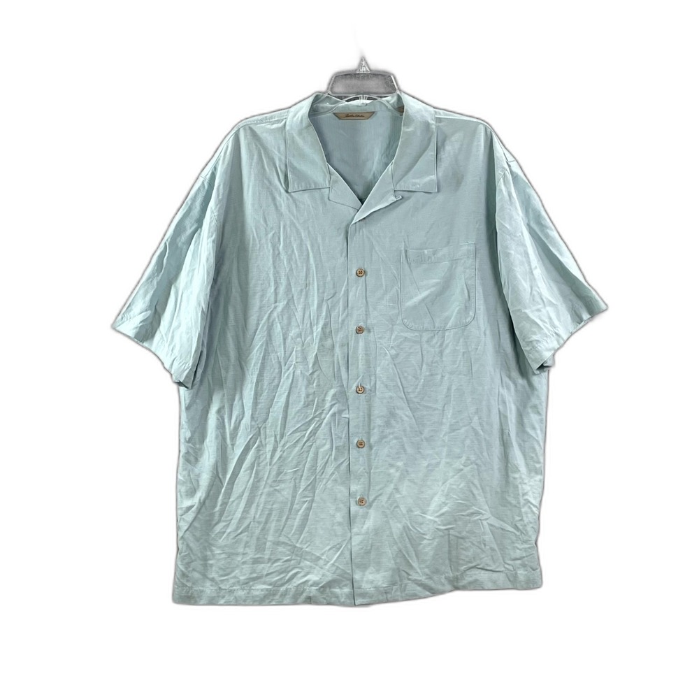 Paradise Collection Shirts Mens XL Silk Camp Collar Short Sleeve Button Up Skate